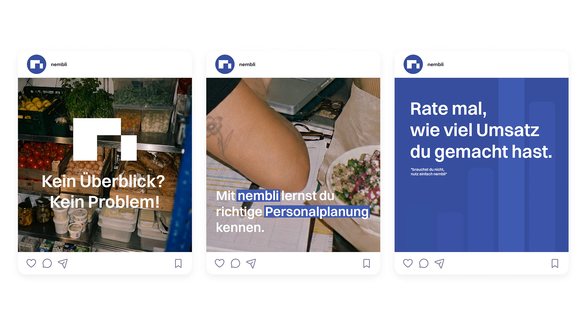 Three nembli social media designs.